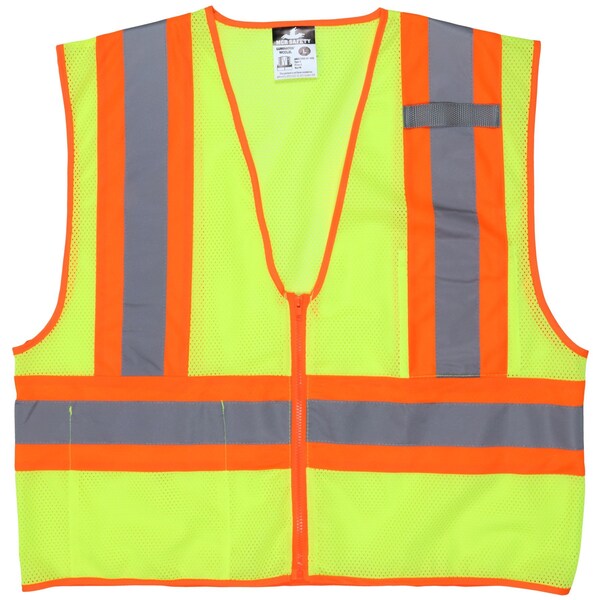 Mcr Safety FR Two-Tone Hi-Vis Safety Vest 5XL Class 2 , Zipper 2 Pockets, 1 Mic Tab WCCL2LX5 - main